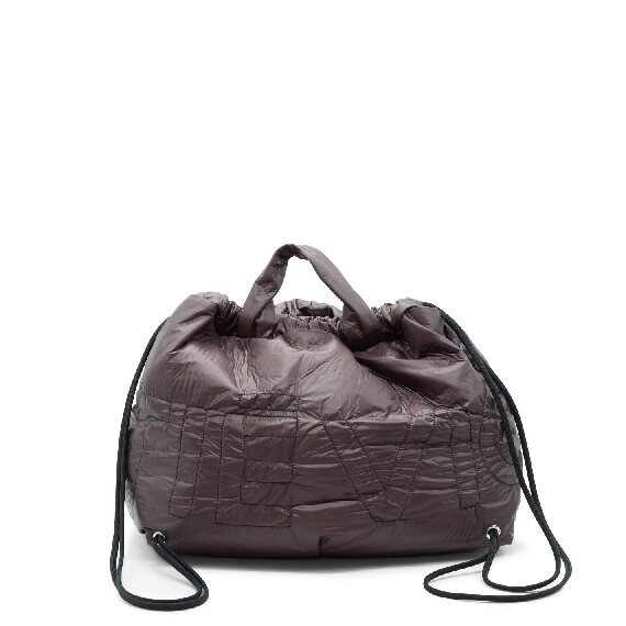 Penelope<br />Dark brown Branded Nylon Backpack Bag