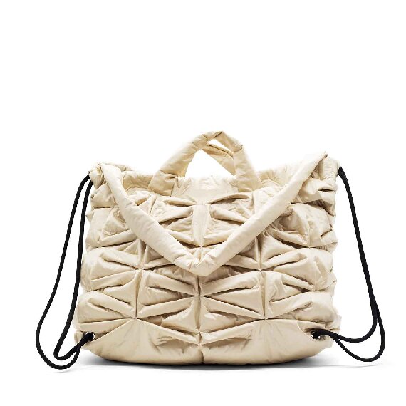 Penelope rombi<br />Sand-yellow nylon bag/backpack