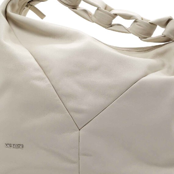 Margareth<br />large ivory-white panel shopper bag