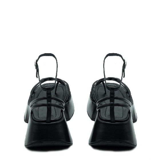 Mini Yoko cage sandals in black nappa