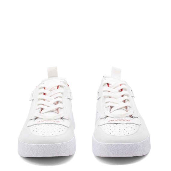 White/red lace-up Whippy Sneakers