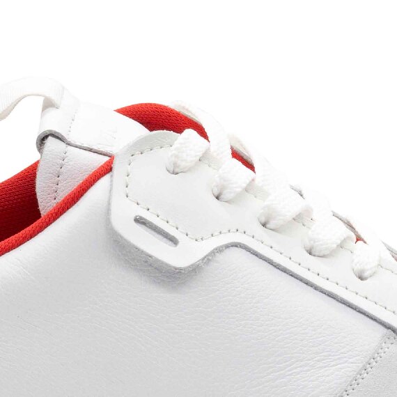White/red lace-up Whippy Sneakers