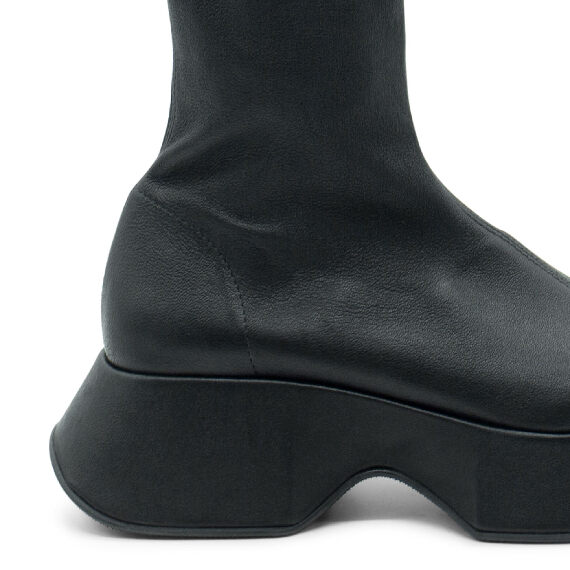 Mini Yoko Black Soft Stretch Nappa Leather Half Boots